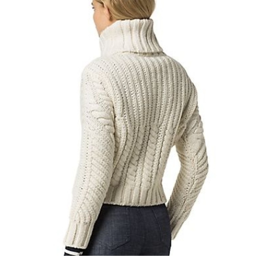 NWT Gigi Hadid X Tommy Hilfiger Chunky ITALIAN wool alpaca SOFT cableknit CREAM - Picture 4 of 14